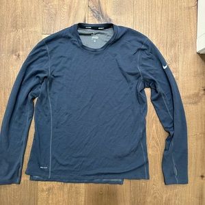 Dark Blue/grey Nike DriFit Running long sleeve